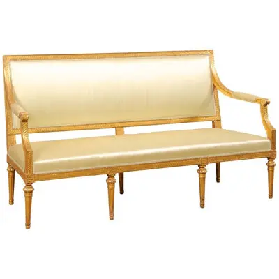 Swedish Neoclassical Sofa Bench, 19th C