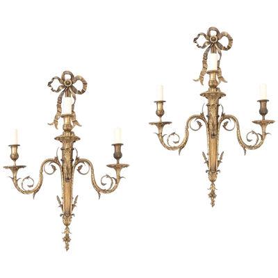 A Pair Of Large Fine Quality 19th Century Wall Sconces