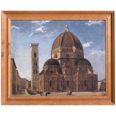 Painting, Duomo in Firenze, signed P.K, 19th C.