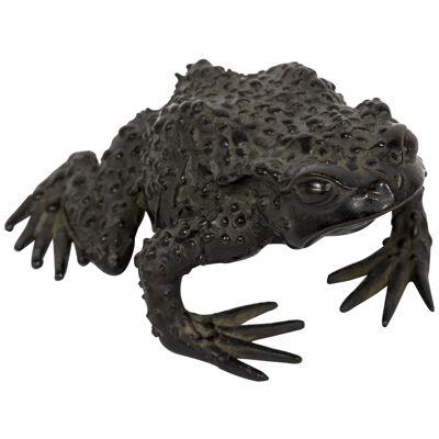 Japanese Bronze Toad Okimono