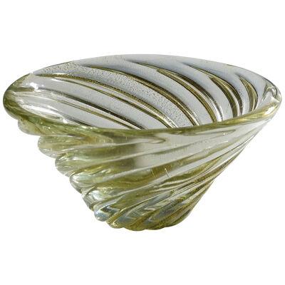 Venini Art Glass Bowl 'Diamante' by Paolo Venini, Murano 1930s 