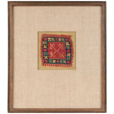 Rare and Unusual Framed Coptic Textile - 3rd-5th Century