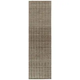 Moroccan style runner in Brown & Gray High-Low Striations by Rug & Kilim