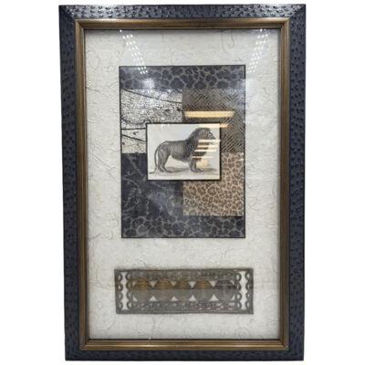 Exotic Mixed Media Wall Art in Ostrich Style Bone Frame by John Richard