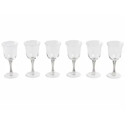 1939 René Lalique 6 Wine Glasses Barsac Grey Stained Glass