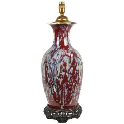Antique Chinese Sang De Boeuf Vase or Lamp